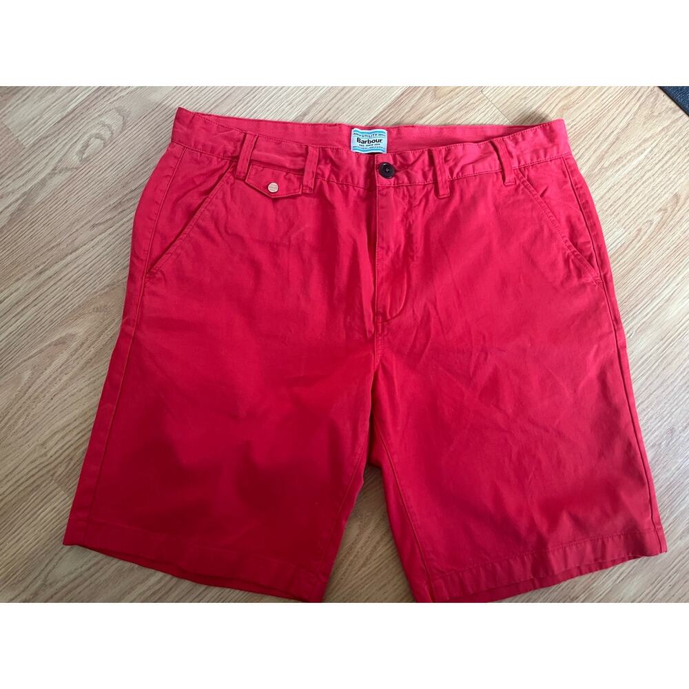 Barbour Men's Red Utility Shorts Size 38